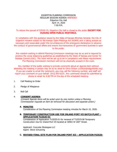 First page of the agenda packet