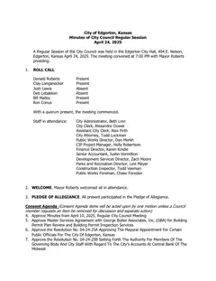 First page of the minutes