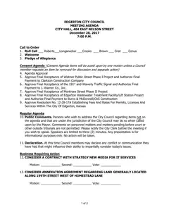 First page of the agenda