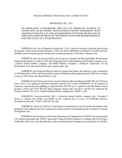 First page of Ordinance No. 1013, the City’s copy