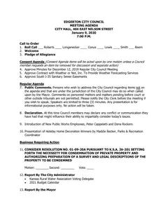First page of the agenda packet