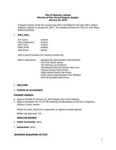 First page of the minutes