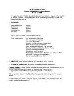 First page of the minutes