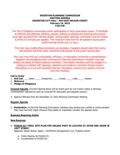 First page of the agenda