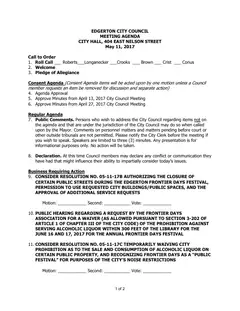 First page of the agenda