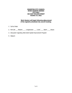 First page of the agenda