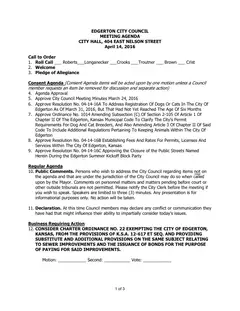 First page of the agenda packet
