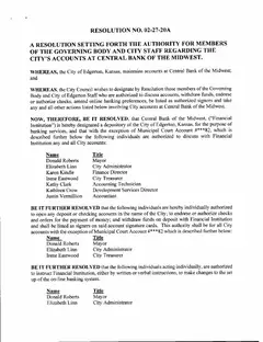 First page of Resolution No. 02-27-20A, the City’s copy