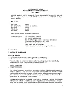 First page of the minutes