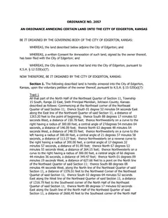 First page of Ordinance No. 2057, the City’s copy