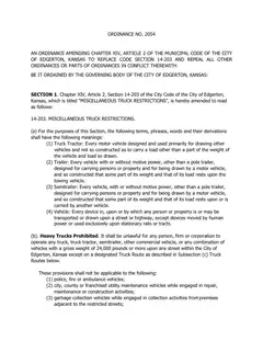 First page of Ordinance No. 2054, the City’s copy