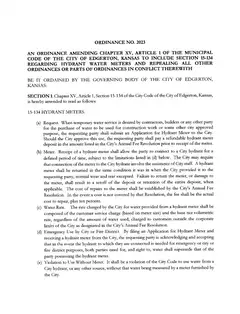 First page of Ordinance No. 2023, the City’s copy