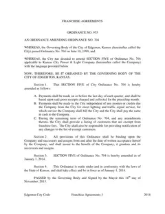 Cover of the Franchise Ordinances