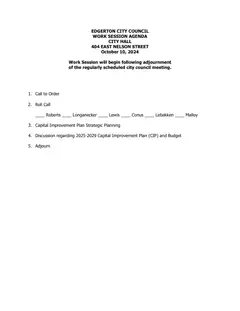 First page of the agenda