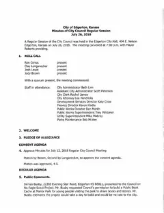 First page of the minutes