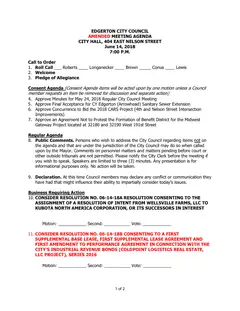 First page of the agenda packet