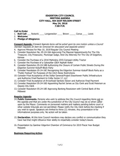 First page of the agenda