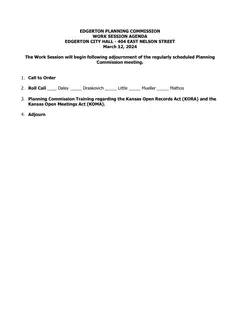 First page of the agenda
