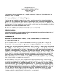 First page of the minutes