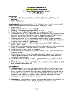 First page of the agenda packet