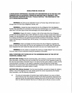 First page of Resolution No. 05-09-19E, the City’s copy