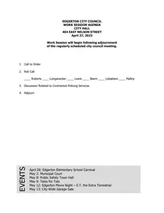 First page of the agenda