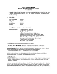 First page of the minutes
