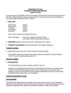 First page of the minutes