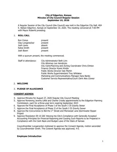 First page of the minutes