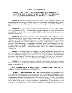 First page of Resolution No. 09-09-21B, the City’s copy