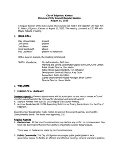 First page of the minutes