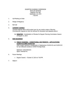 First page of the agenda
