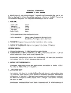 First page of the minutes