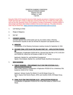 First page of the agenda packet
