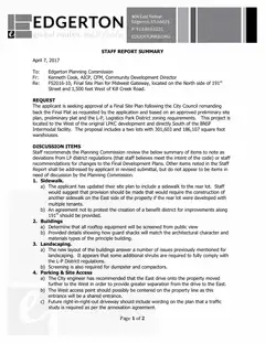 First page of the agenda packet e