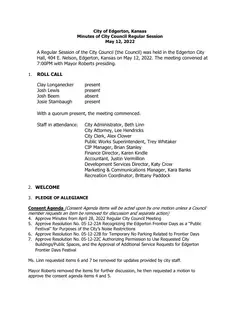 First page of the minutes