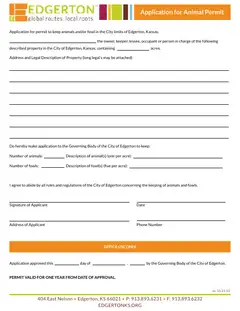 First page of Large Animal Permit