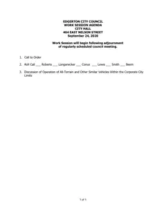 First page of the agenda packet
