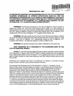 First page of Ordinance No. 2003, the City’s copy