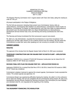First page of the minutes