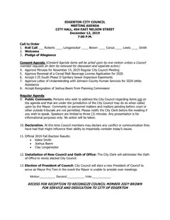 First page of the agenda