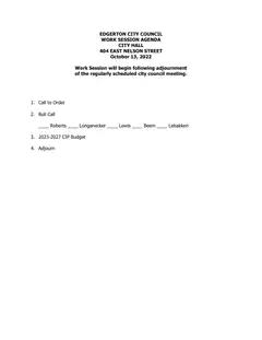 First page of the agenda packet