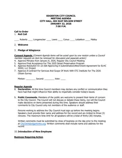 First page of the agenda