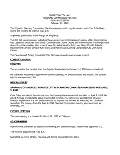 First page of the minutes