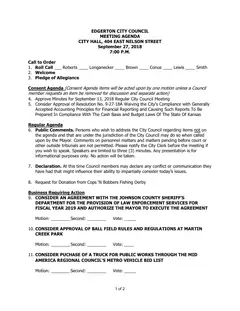 First page of the agenda packet