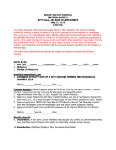 First page of the agenda