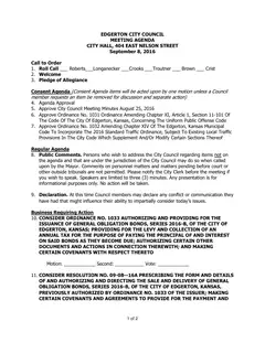 First page of the agenda