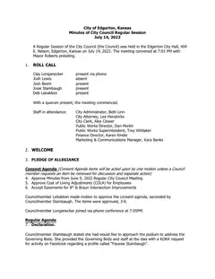 First page of the minutes