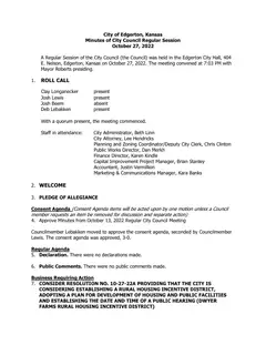 First page of the minutes