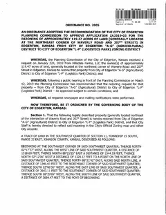 First page of Ordinance No. 2005, the City’s copy